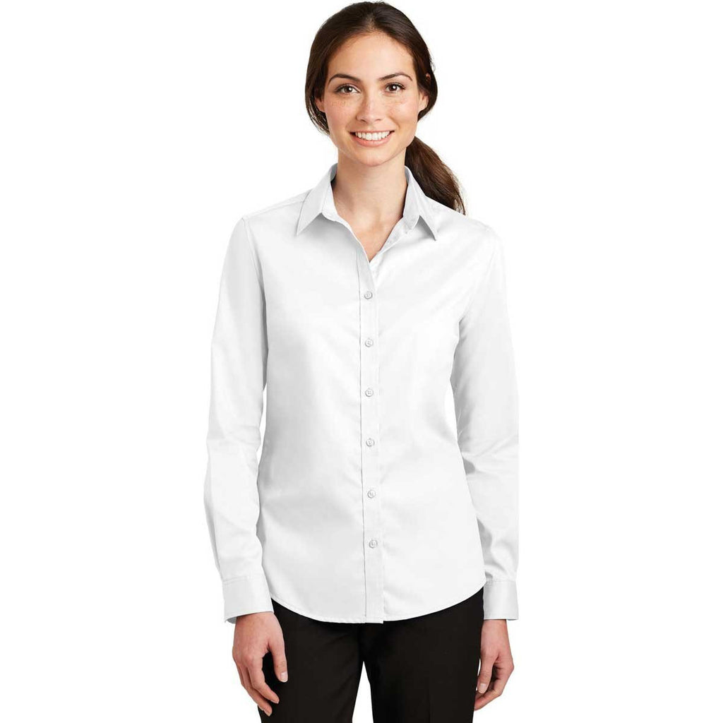 Port Authority Women's White SuperPro Twill Shirt