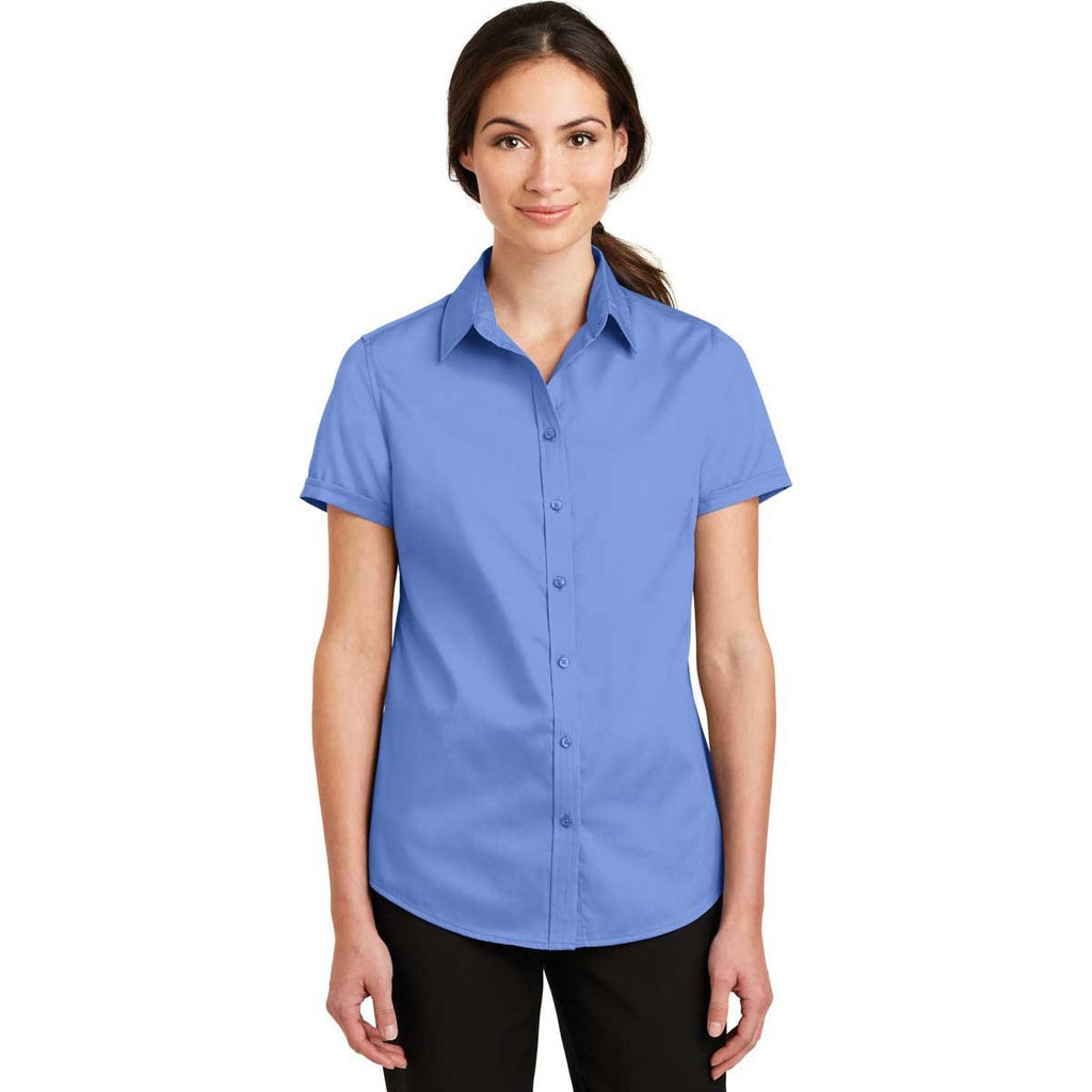 Port Authority Women's Ultramarine Blue Short Sleeve SuperPro Twill Shirt