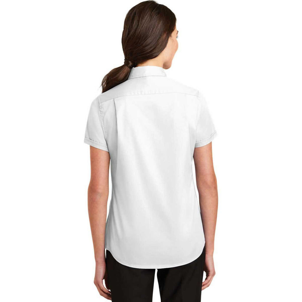 Port Authority Women's White Short Sleeve SuperPro Twill Shirt