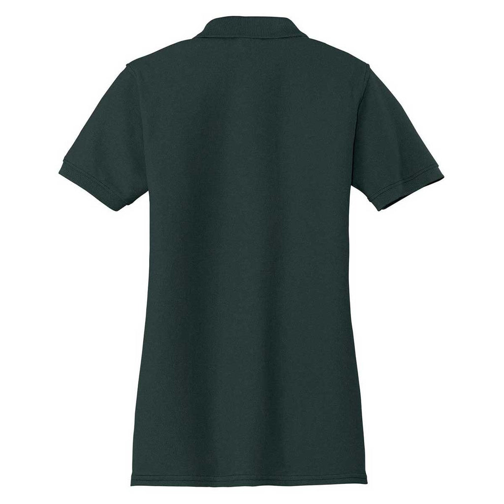 Port & Company Women's Dark Green Core Blend Pique Polo