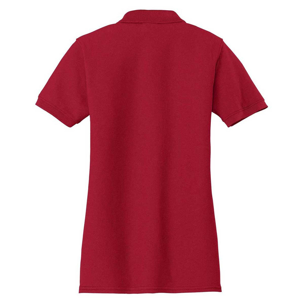 Port & Company Women's Red Core Blend Pique Polo