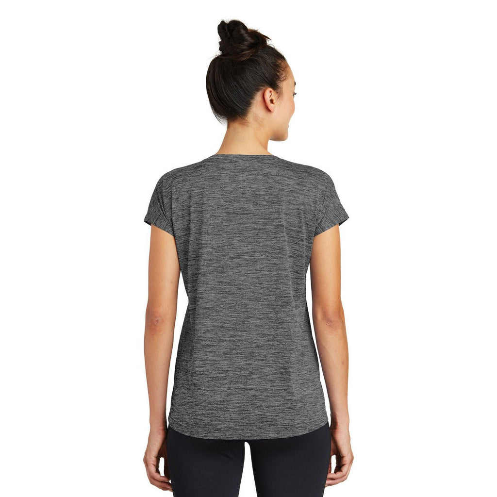 Sport-Tek Women's Grey-Black Electric PosiCharge Electric Heather Sporty Tee