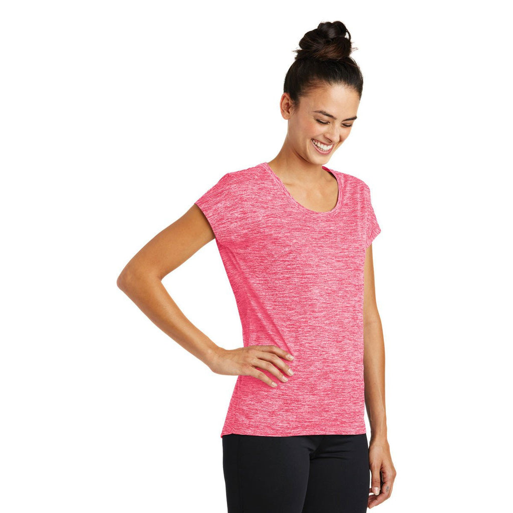 Sport-Tek Women's Power Pink Electric PosiCharge Electric Heather Sporty Tee