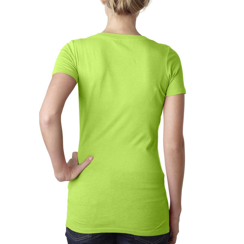 Next Level Women's Neon Green Scoop Neck Tee