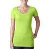 N3530 Next Level Women's Neon Green Scoop Neck Tee