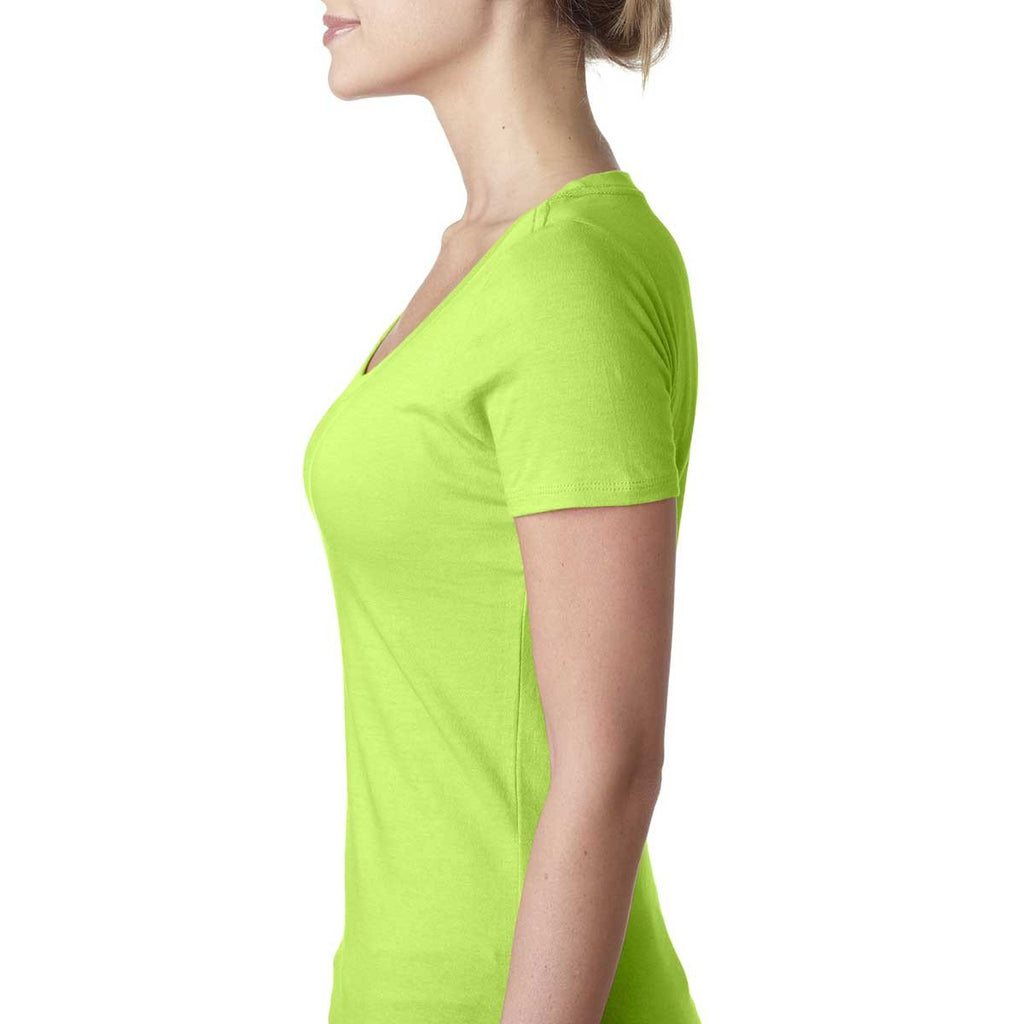 Next Level Women's Neon Green Scoop Neck Tee