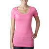 N3530 Next Level Women's Neon Heather Pink Scoop Neck Tee