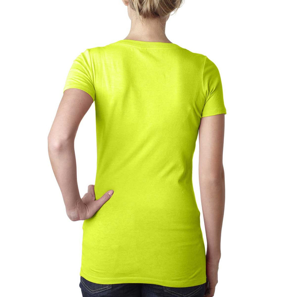 Next Level Women's Neon Yellow Scoop Neck Tee