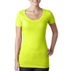 N3530 Next Level Women's Neon Yellow Scoop Neck Tee