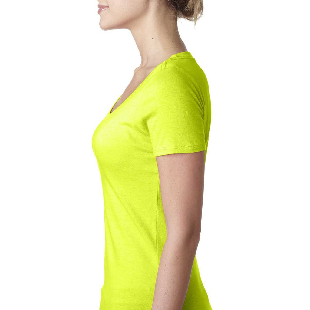 Next Level Women's Neon Yellow Scoop Neck Tee