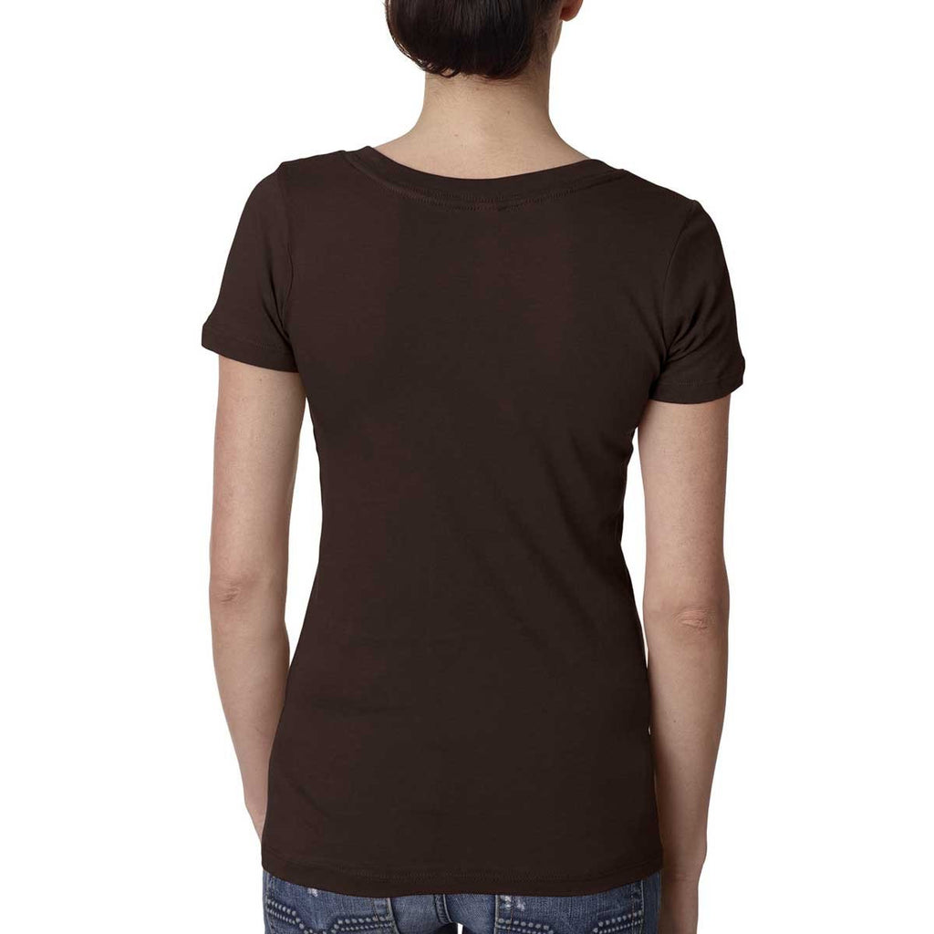 Next Level Women's Dark Chocolate Deep V-Neck Tee