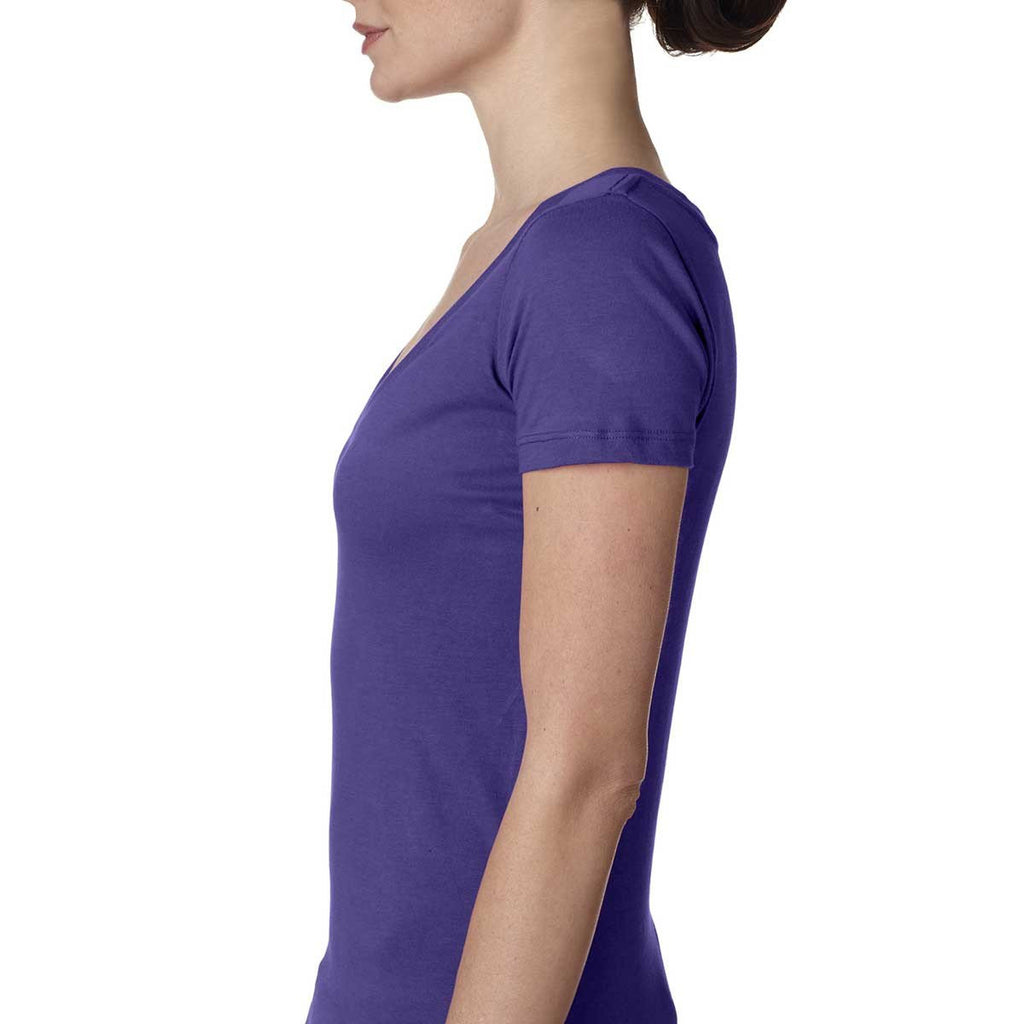 Next Level Women's Purple Rush Deep V-Neck Tee