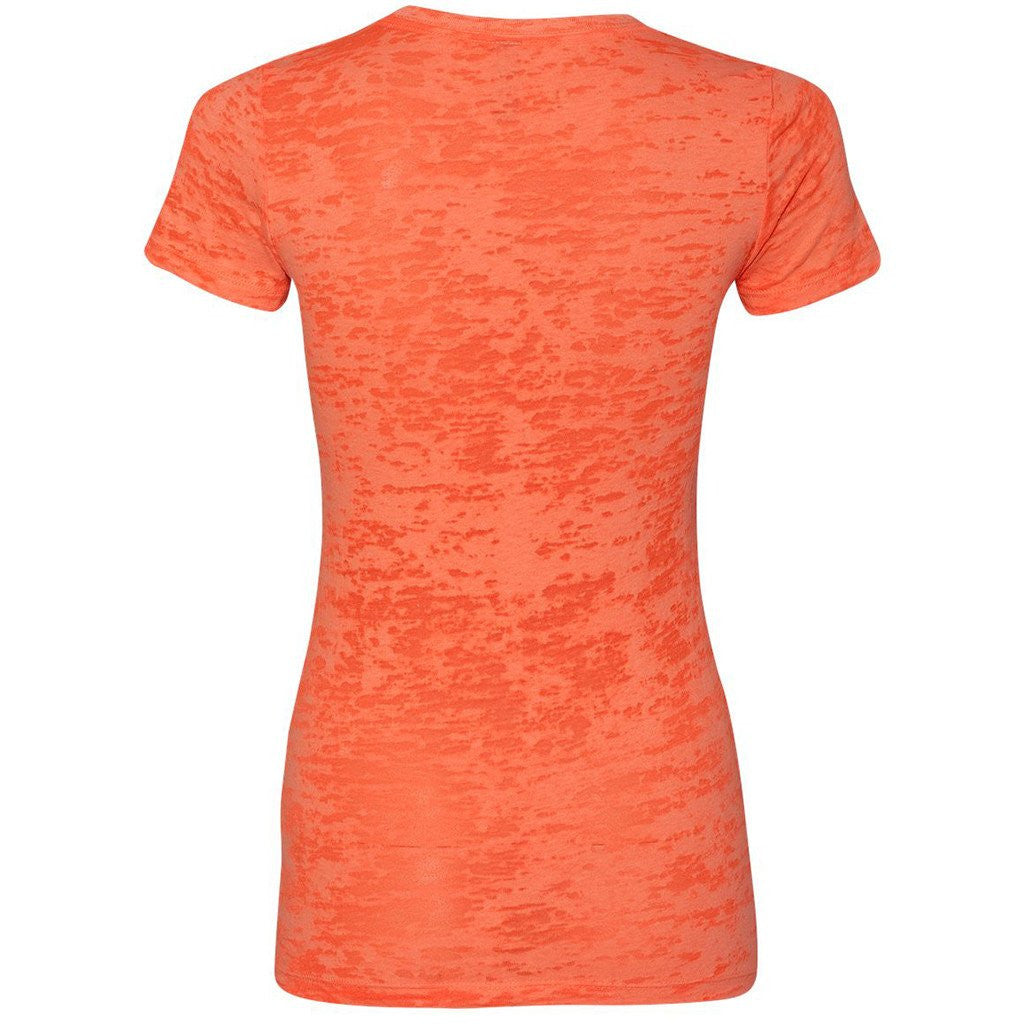 Next Level Women's Neon Orange Burnout Tee