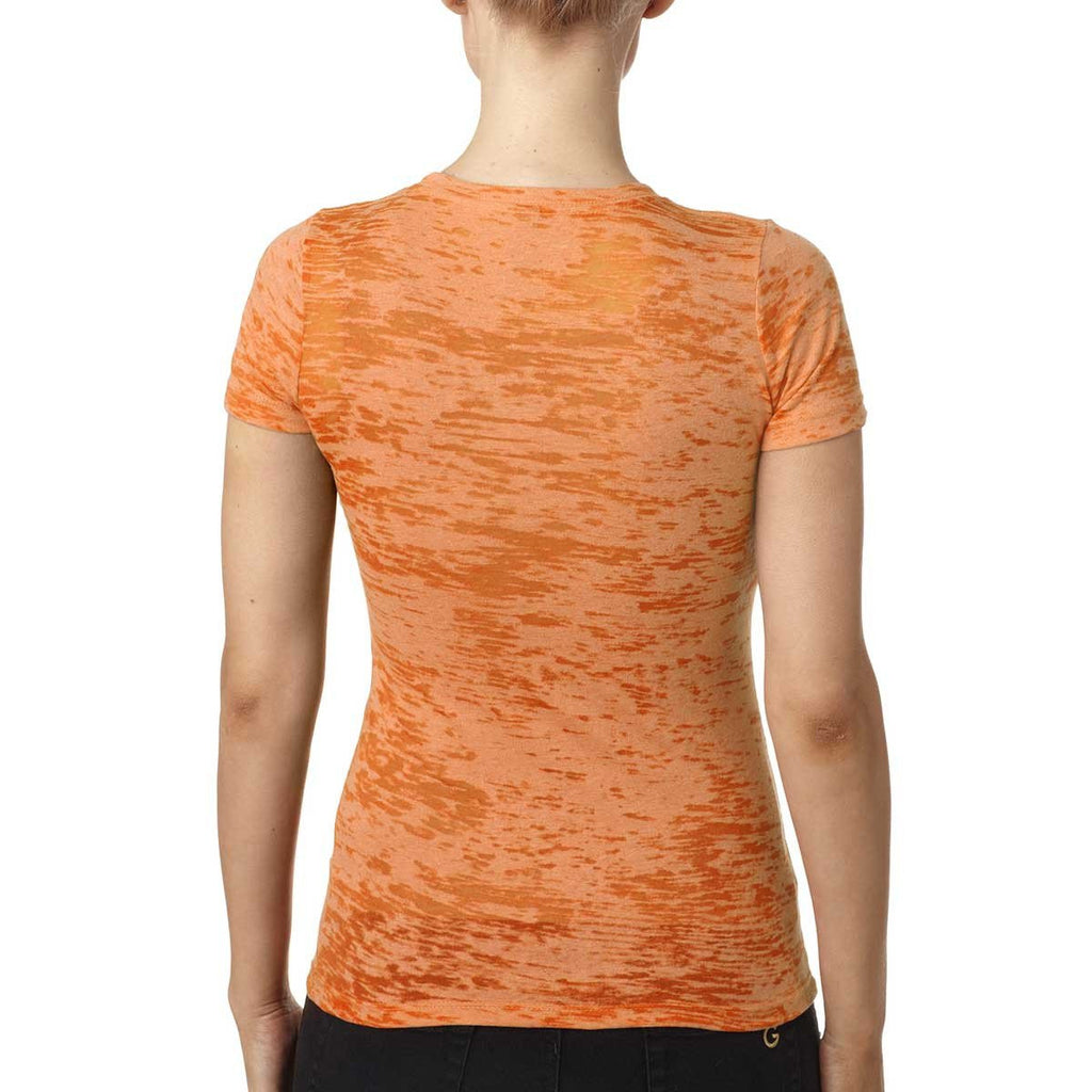 Next Level Women's Neon Orange Burnout Tee