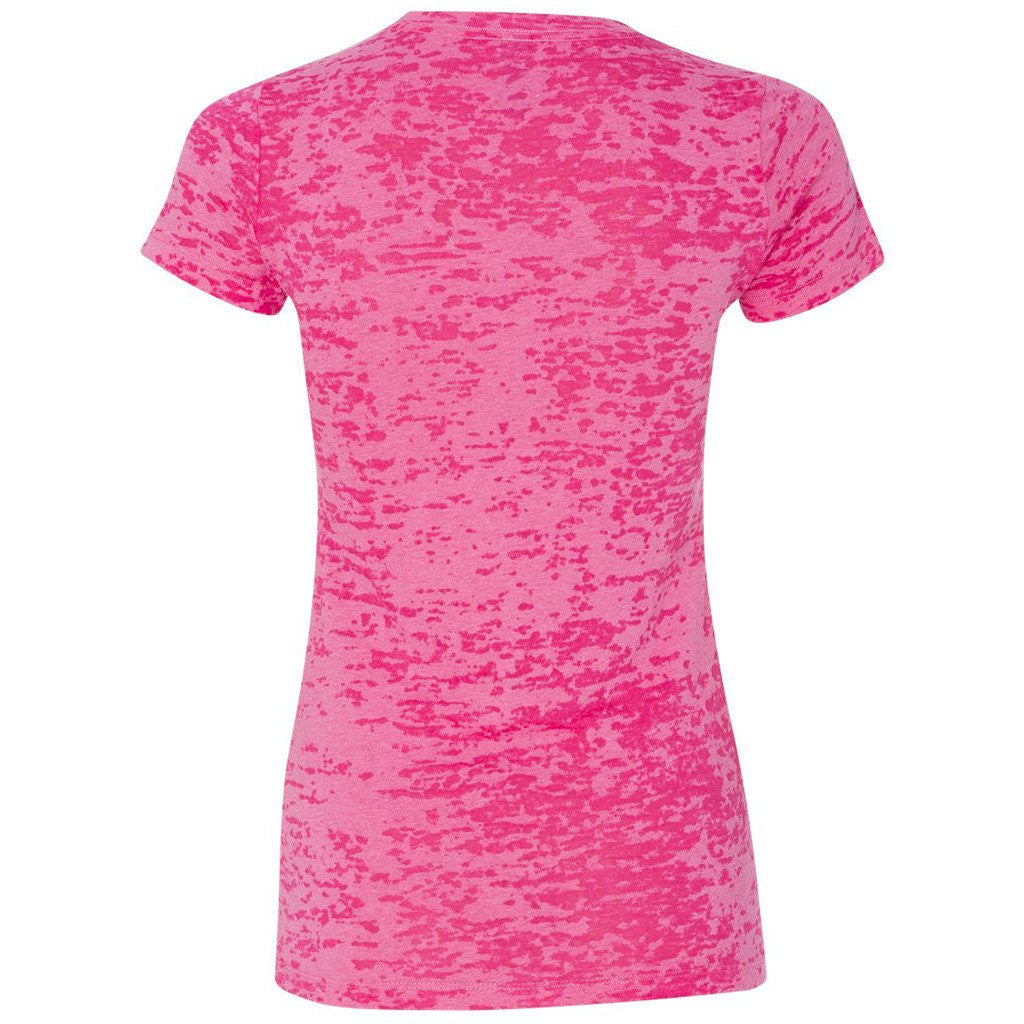 Next Level Women's Shocking Pink Burnout Tee