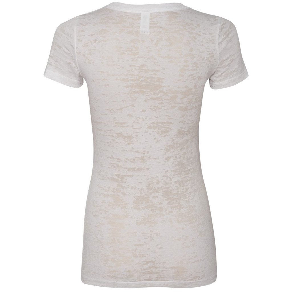 Next Level Women's White Burnout Tee