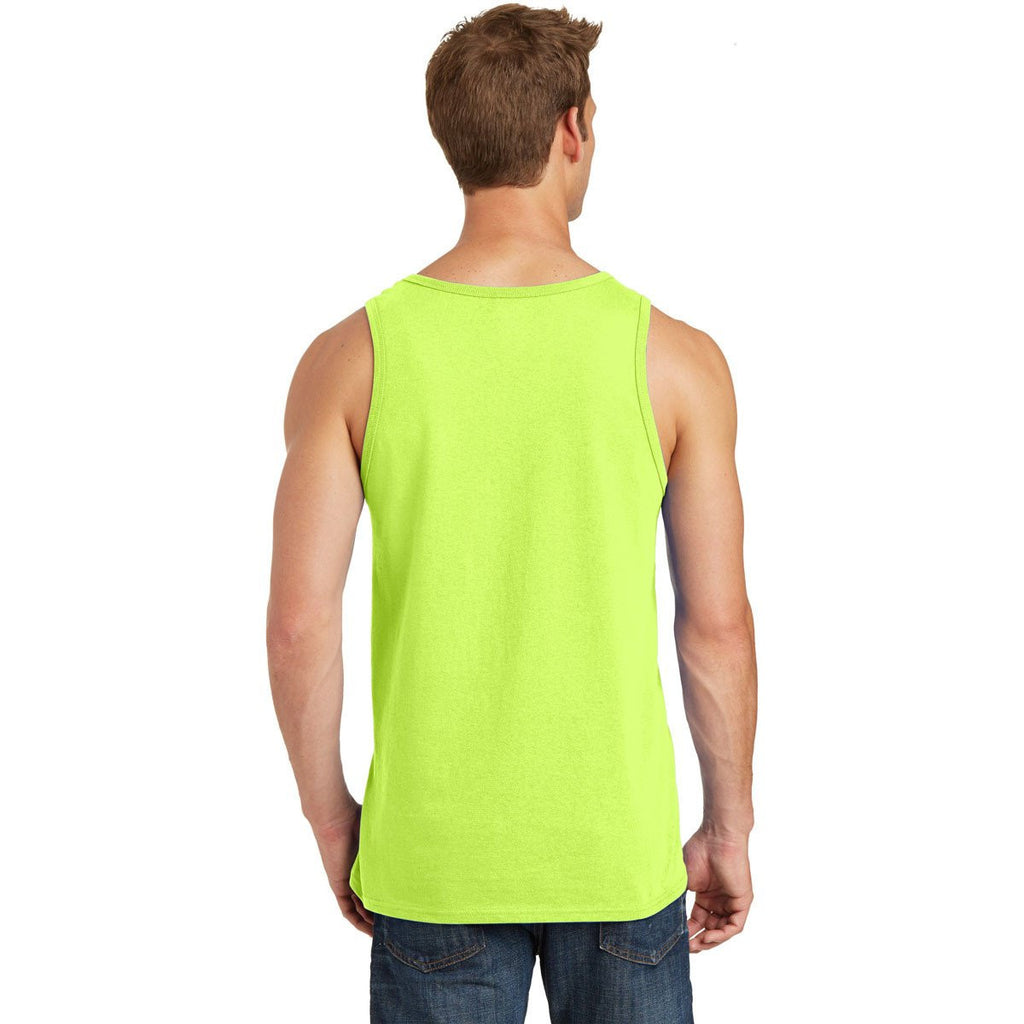 Port & Company Men's Neon Yellow Core Cotton Tank Top