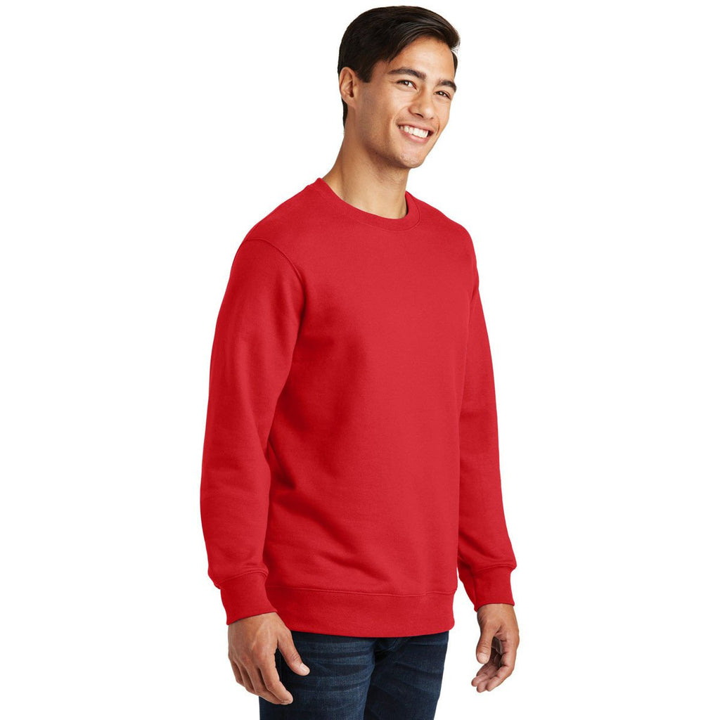 Port & Company Men's Bright Red Fan Favorite Fleece Crewneck Sweatshirt