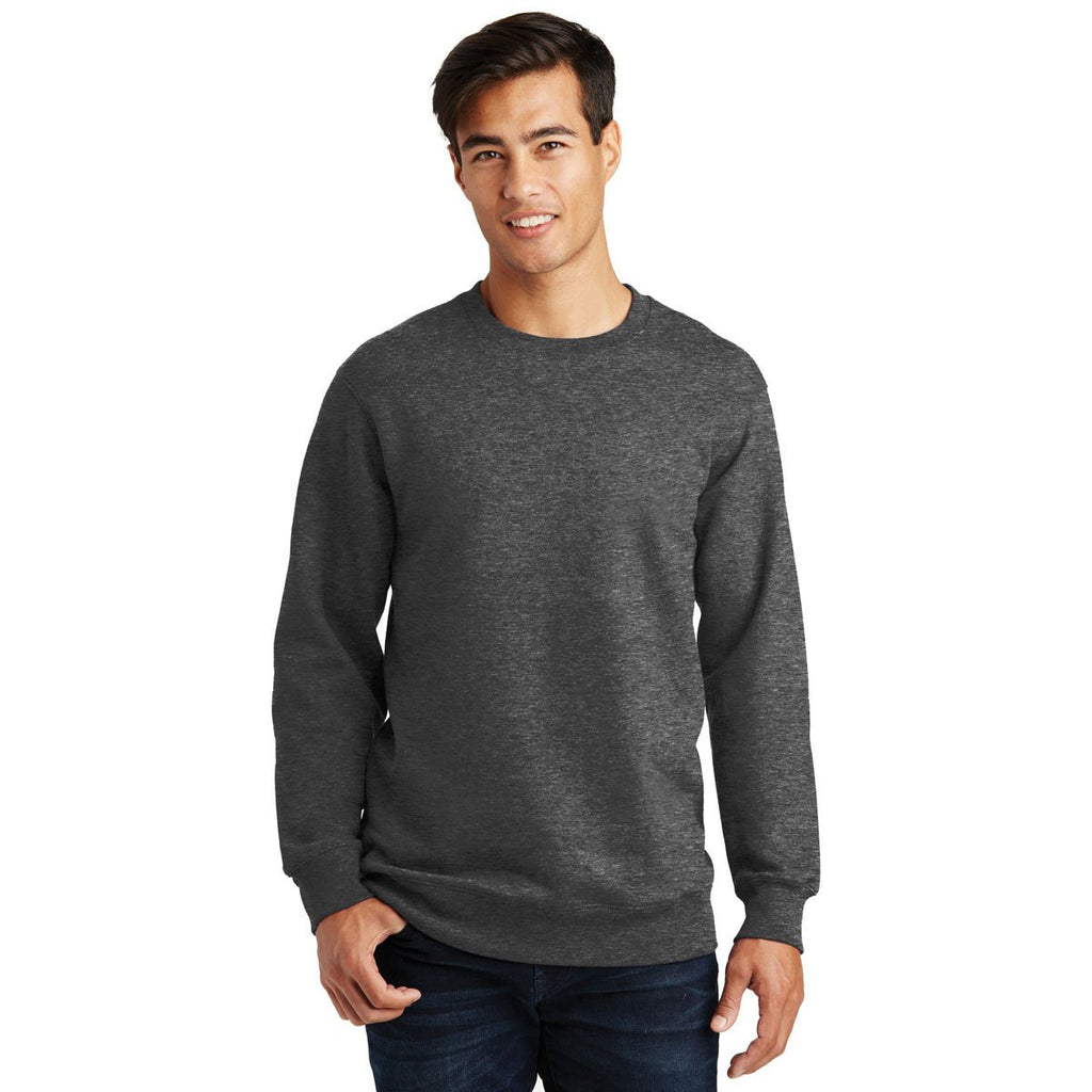 Port & Company Men's Dark Heather Grey Fan Favorite Fleece Crewneck Sweatshirt