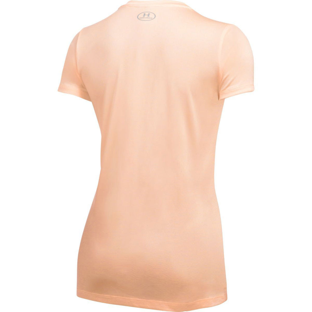 Under Armour Women's Playful Peach UA Tech Twist V-Neck