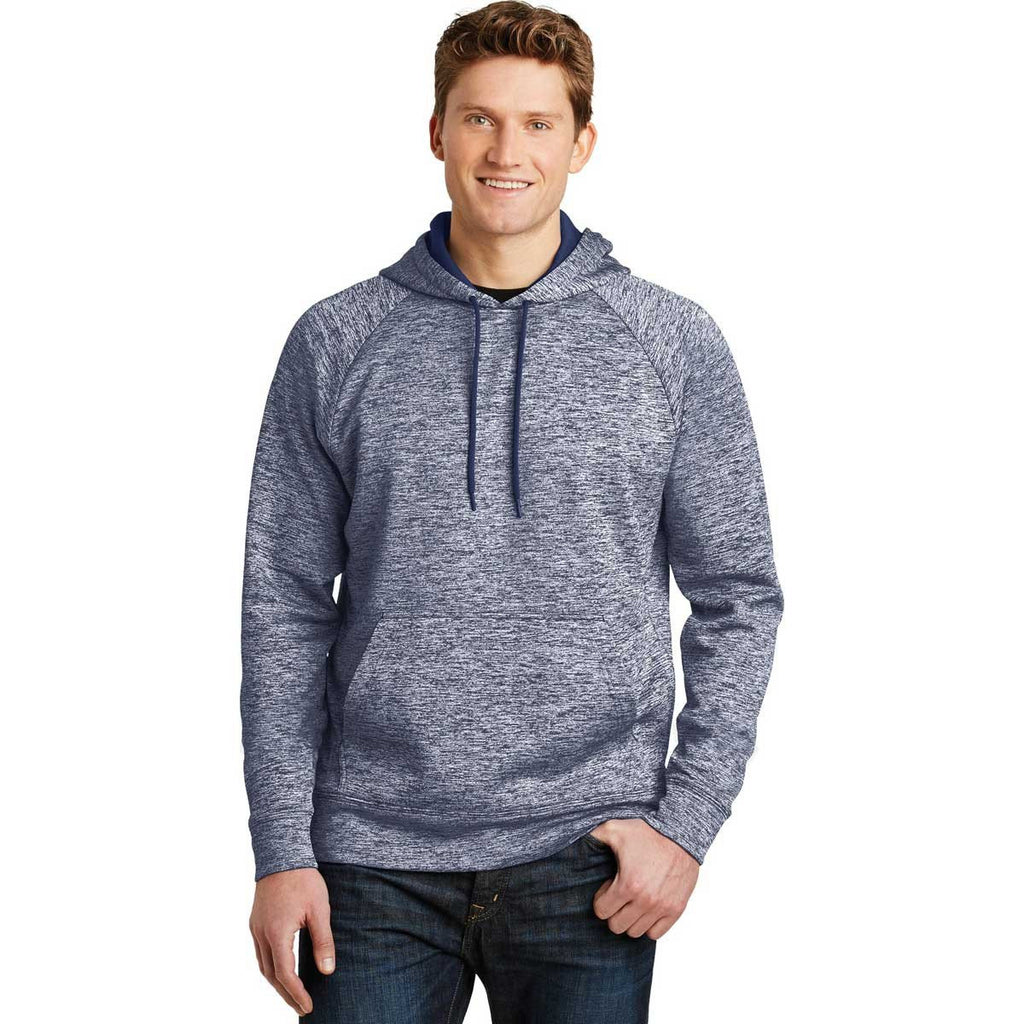 Sport-Tek Men's True Navy PosiCharge Electric Heather Fleece Hooded Pullover