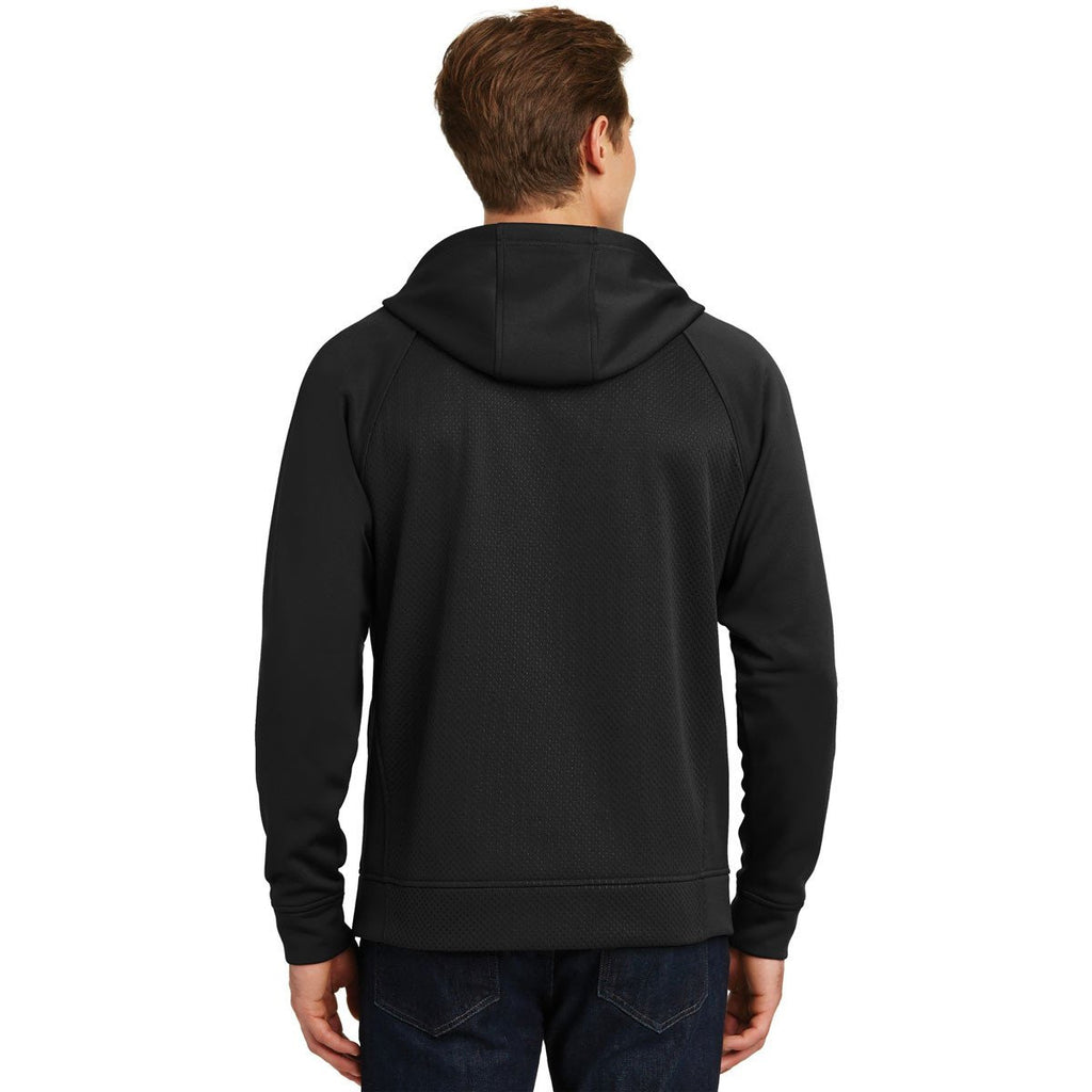 Sport-Tek Men's Black Rival Tech Fleece Full-Zip Hooded Jacket