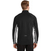 Sport-Tek Men's Black/Charcoal Grey Heather Sport-Wick Stretch Contrast 1/2-Zip Pullover